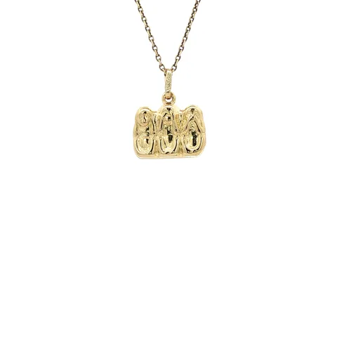 Vintage 14K Gold Hear No Evil, See No Evil, Speak No Evil Pendant
