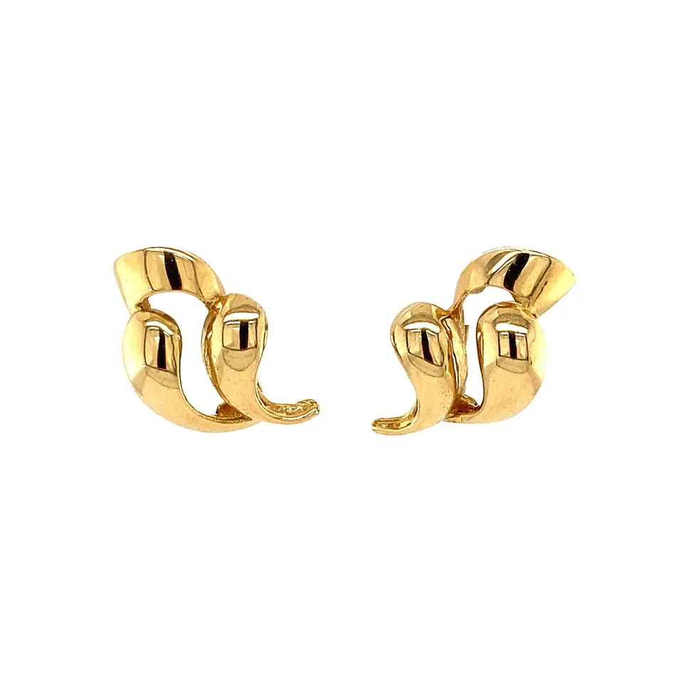 Vintage 14K Gold Fancy Stud Earrings