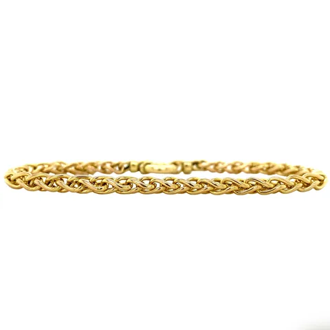Vintage 14K Gold Foxtail Bracelet 19 cm