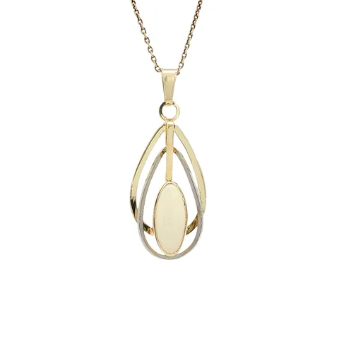 Vintage 14K Gold Pendant with Opal