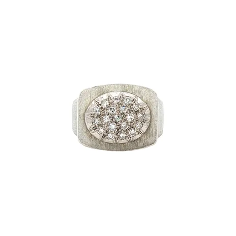 Vintage 18K White Gold Ring with Diamond
