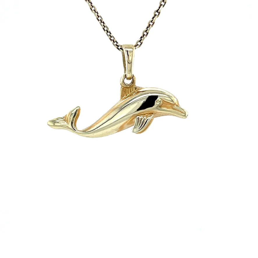 Vintage 14K Gold Dolphin Pendant
