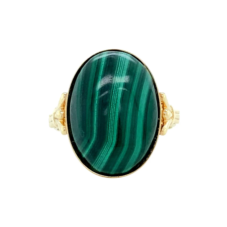Vintage 14K Gold Ring with Malachite