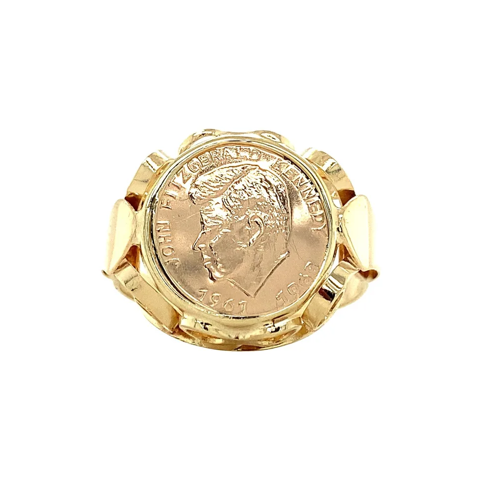 Vintage 14K Gold Ring with Coin