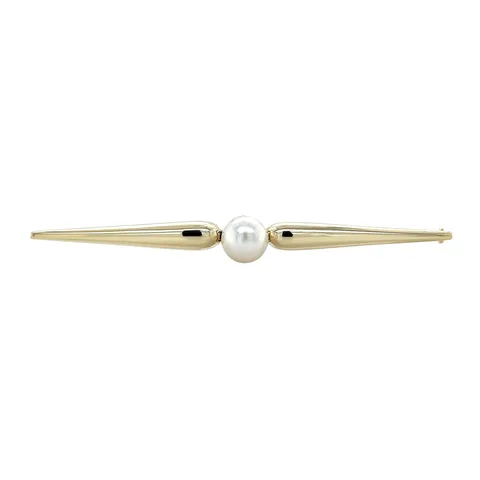 Vintage 14K Gold Brooch with Pearl