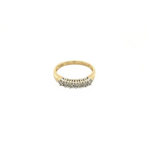 Vintage 9K Gold Half Eternity Ring with Diamond