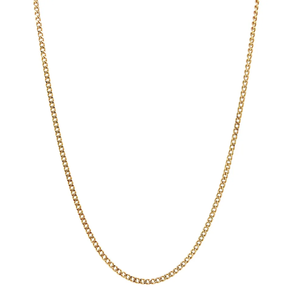 Vintage 14K Gold Long Necklace Curb 75 cm