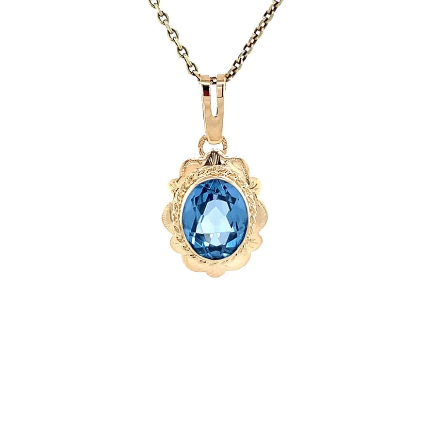 Vintage 14K Gold Pendant with Spinel