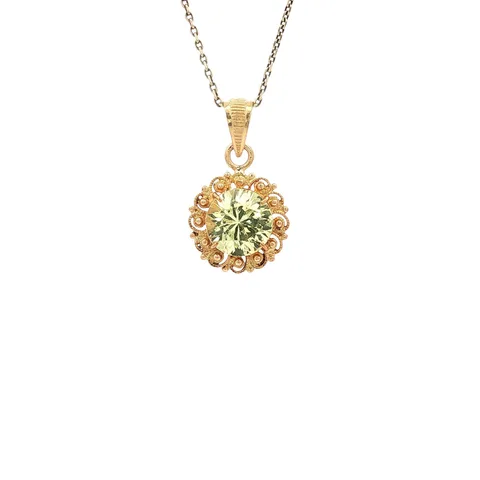 Vintage 22K Gold Pendant with Sapphire