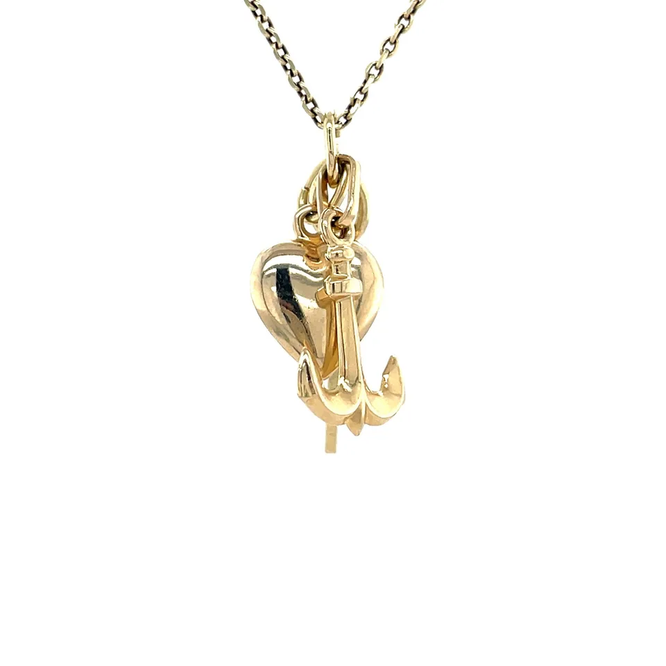 Vintage 14K Gold Faith, Hope and Love Pendant