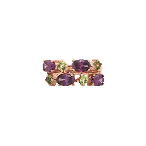 Vintage 14K Rose Gold Ring with Cubic Zirconia