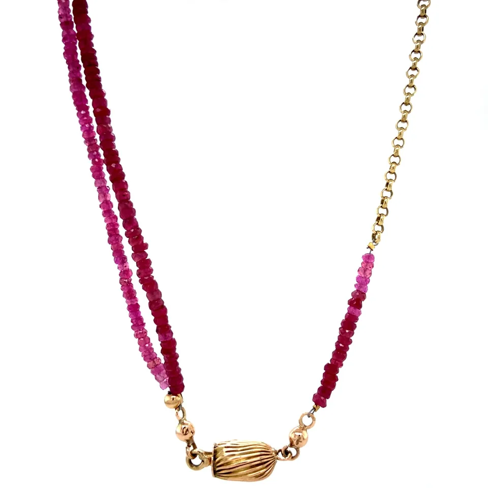 Vintage 14K Gold Necklace with Ruby