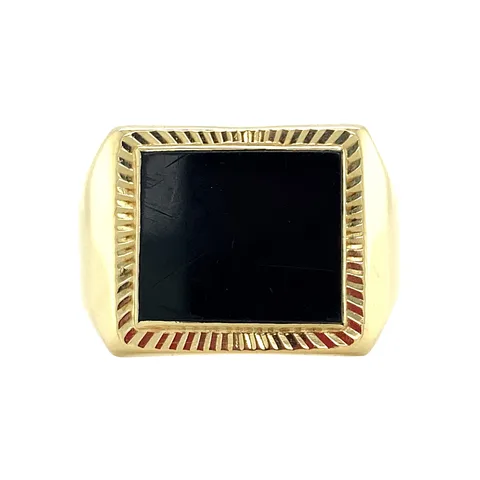 Vintage 14K Gold Ring with Onyx