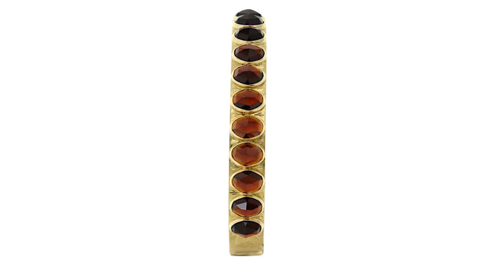 Vintage 14K Gold Bangle with Garnet