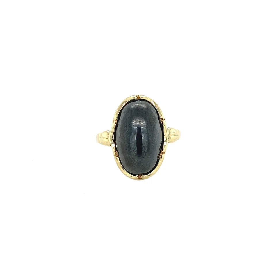 Vintage 14K Gold Ring with Hematite