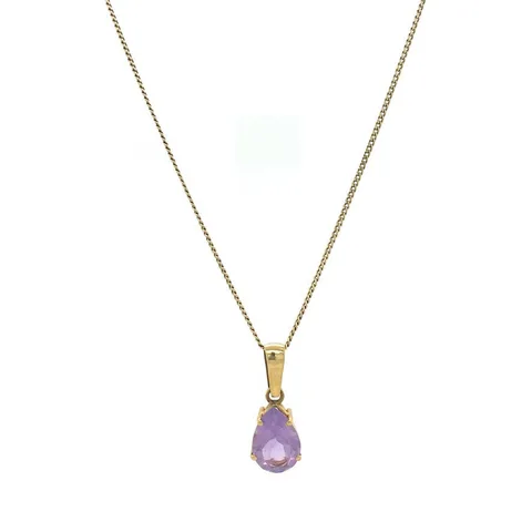 Vintage 14K Gold Necklace with Amethyst Pendant