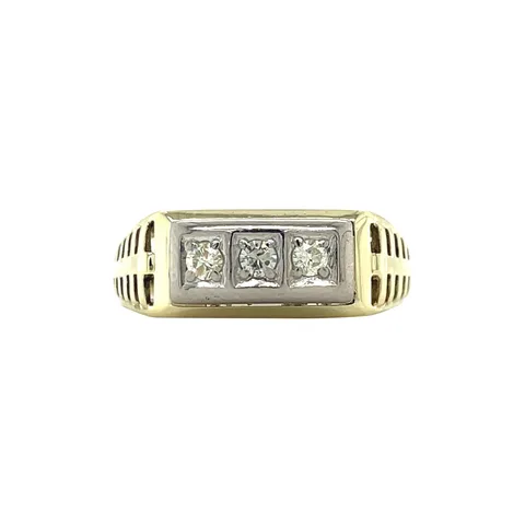 Vintage 14K Gold Trilogy Ring with Diamond