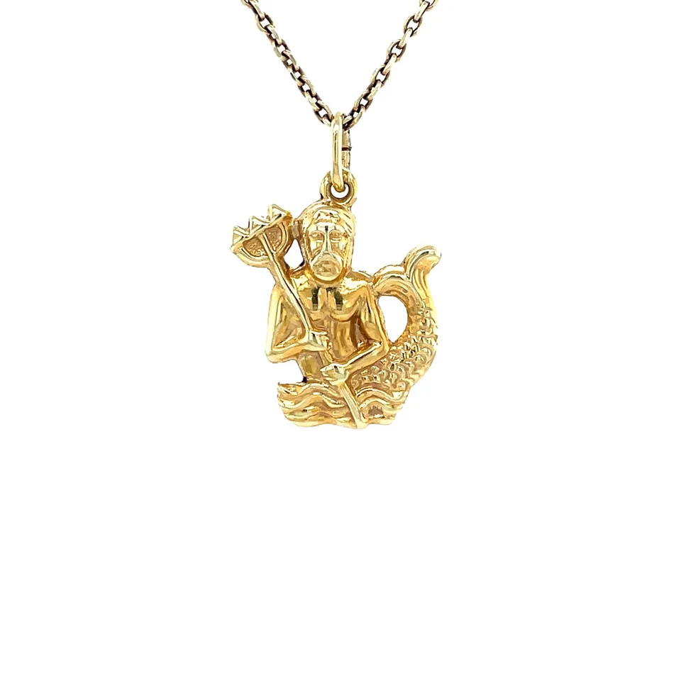 Vintage 14K Gold Aquarius Pendant