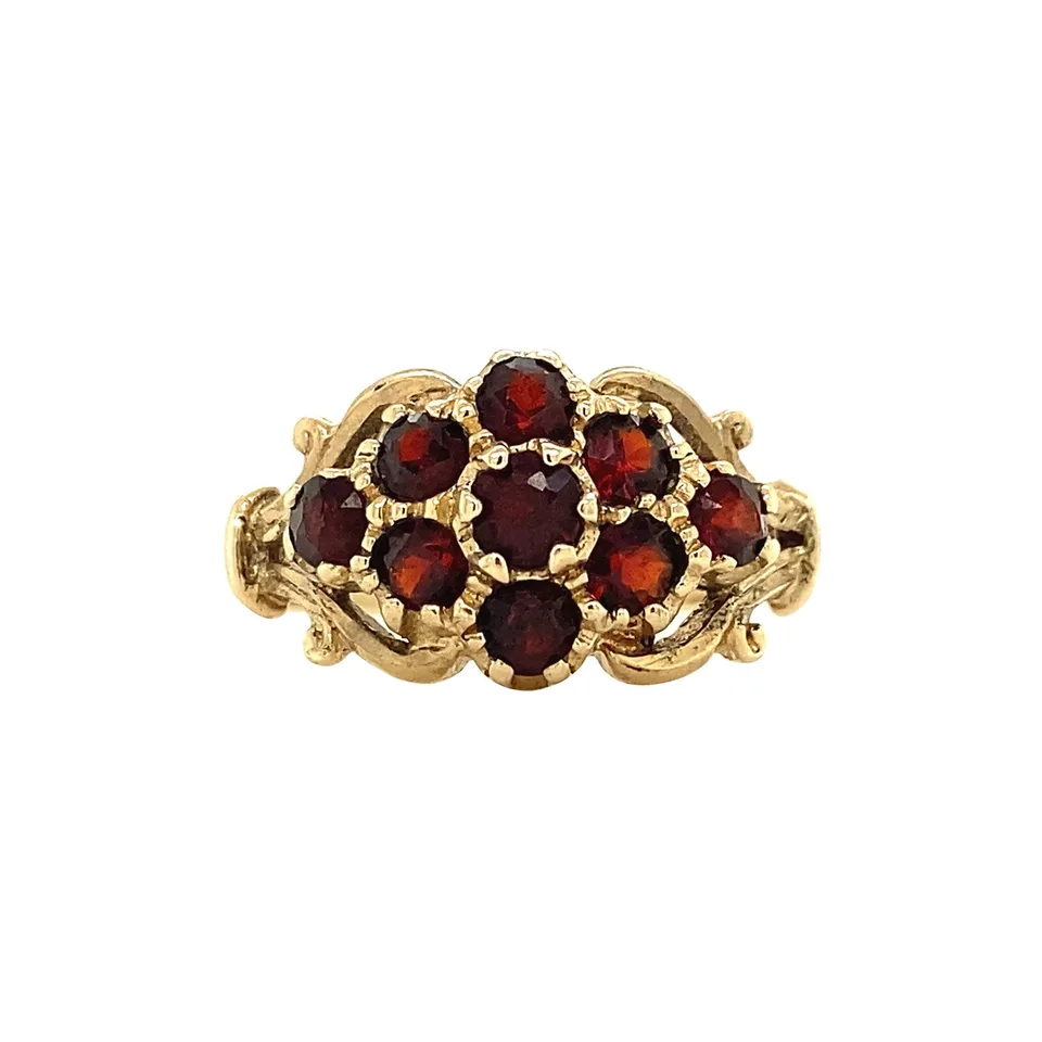 Vintage 9K Gold Ring with Garnet
