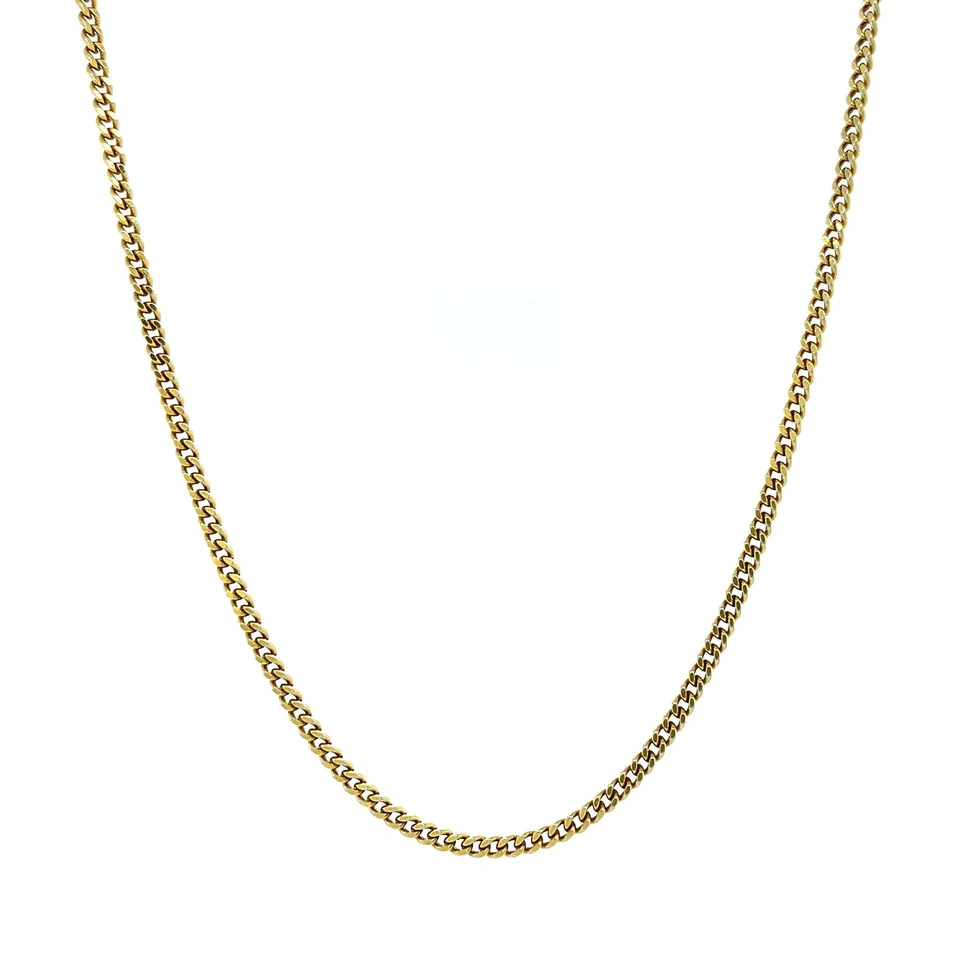 Vintage 14K Gold Long Necklace Curb 46 cm