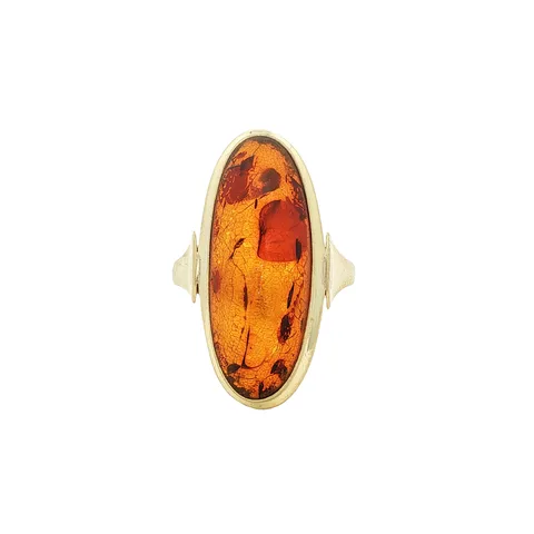 Vintage 14K Gold Ring with Amber