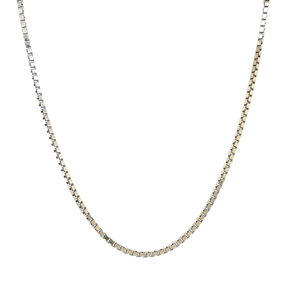 Vintage 14K White Gold Necklace Venetian 48 cm