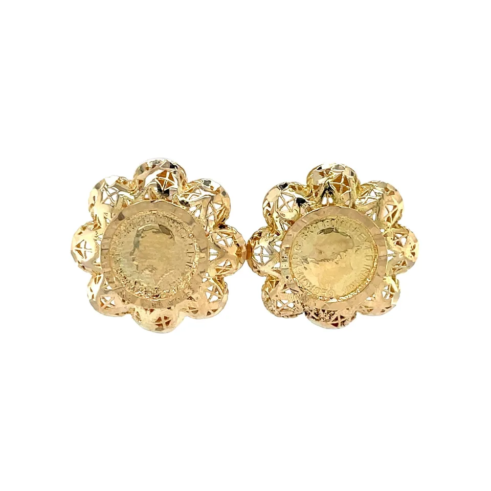 Vintage 14K Gold Coin Earrings