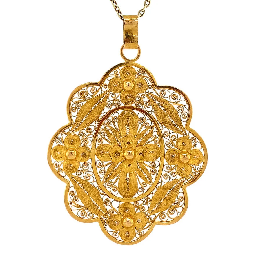 Vintage 20K Gold Pendant Filigree