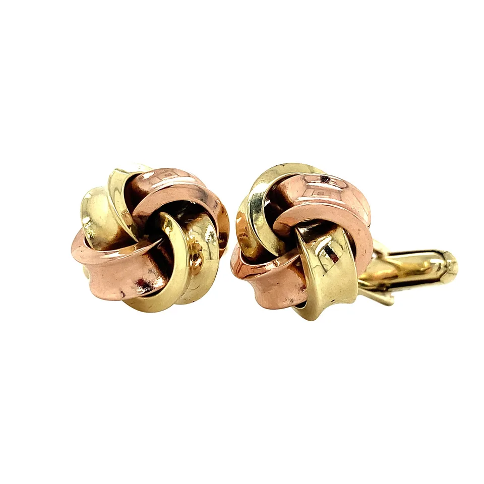 Vintage 14K Tricolor Gold Cufflinks