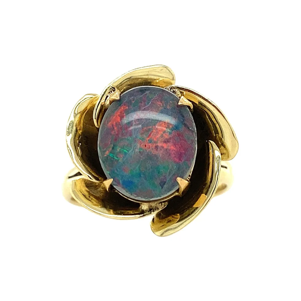 Vintage 14K Gold Ring with Triplet