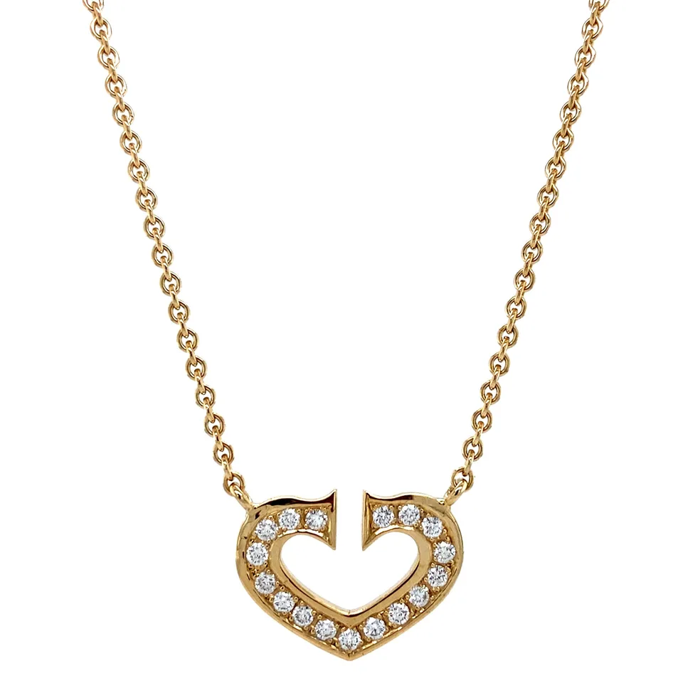 Vintage 14K Gold Necklace with Diamond Pendant
