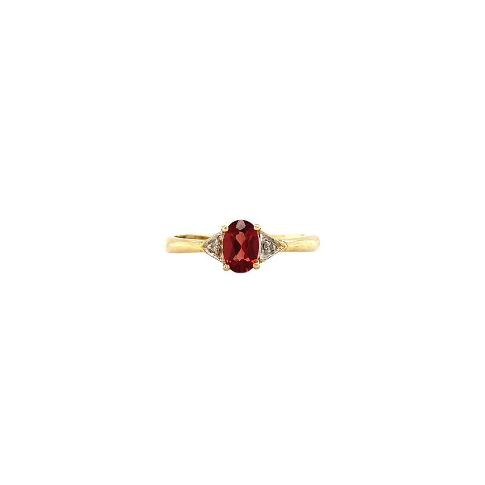 Vintage 14K Gold Ring with Diamond and Citrine