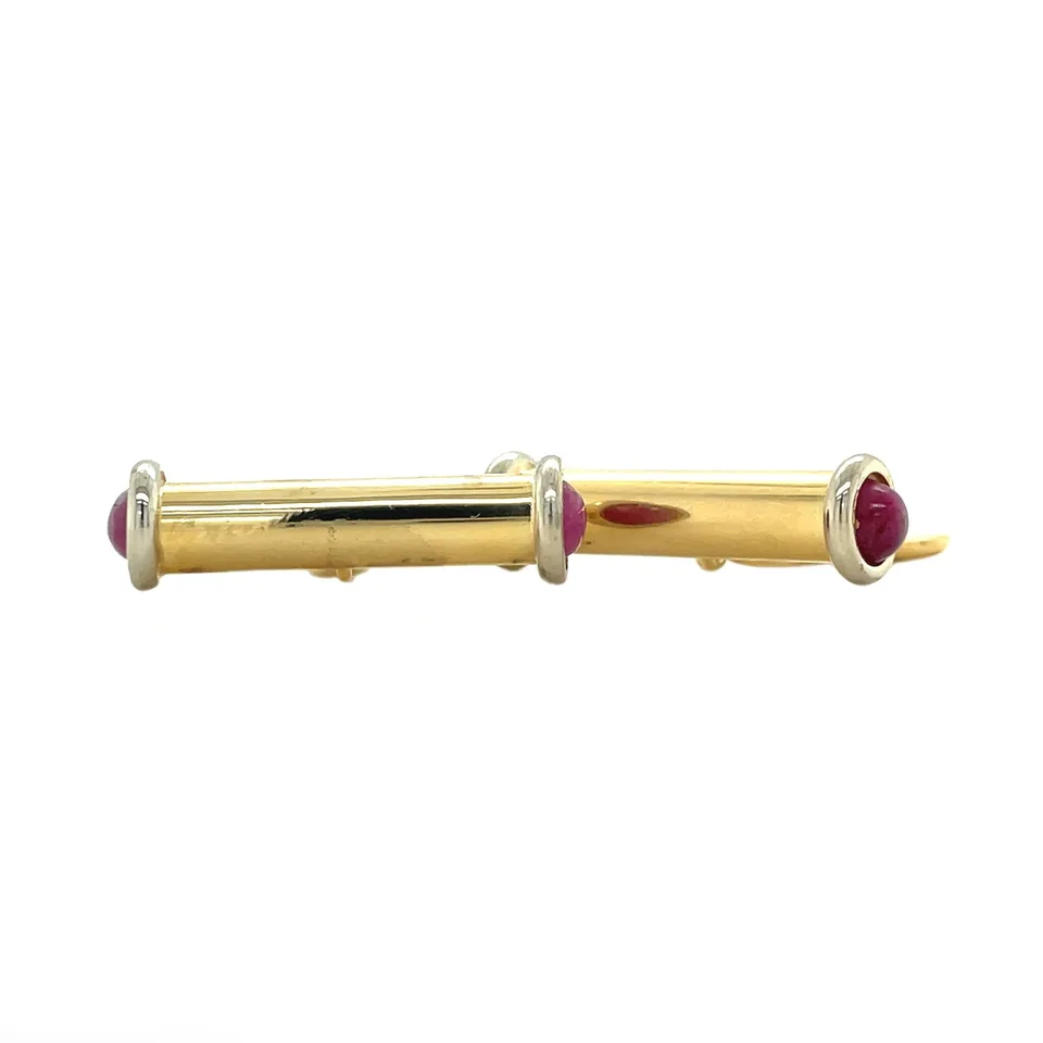 Vintage 18K Gold Cufflinks with Ruby