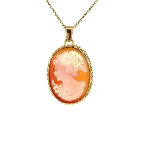 Vintage 14K Gold Pendant with Cameo