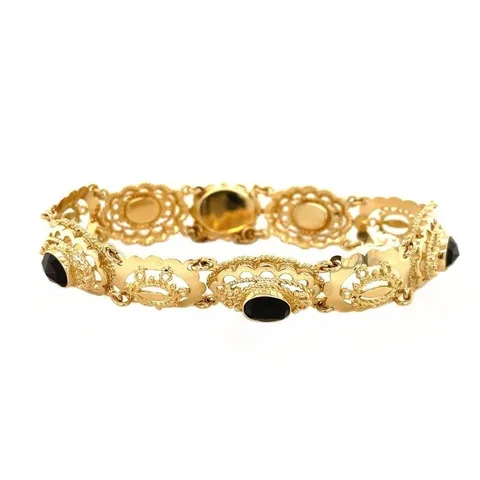 Vintage 14K Gold Bracelet with Garnet