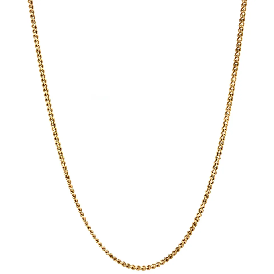 Vintage 14K Gold Long Necklace Curb 40 cm