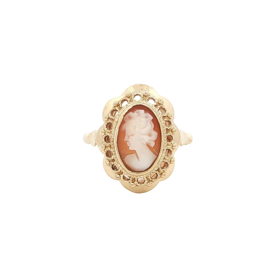 Vintage 14K Gold Ring with Cameo