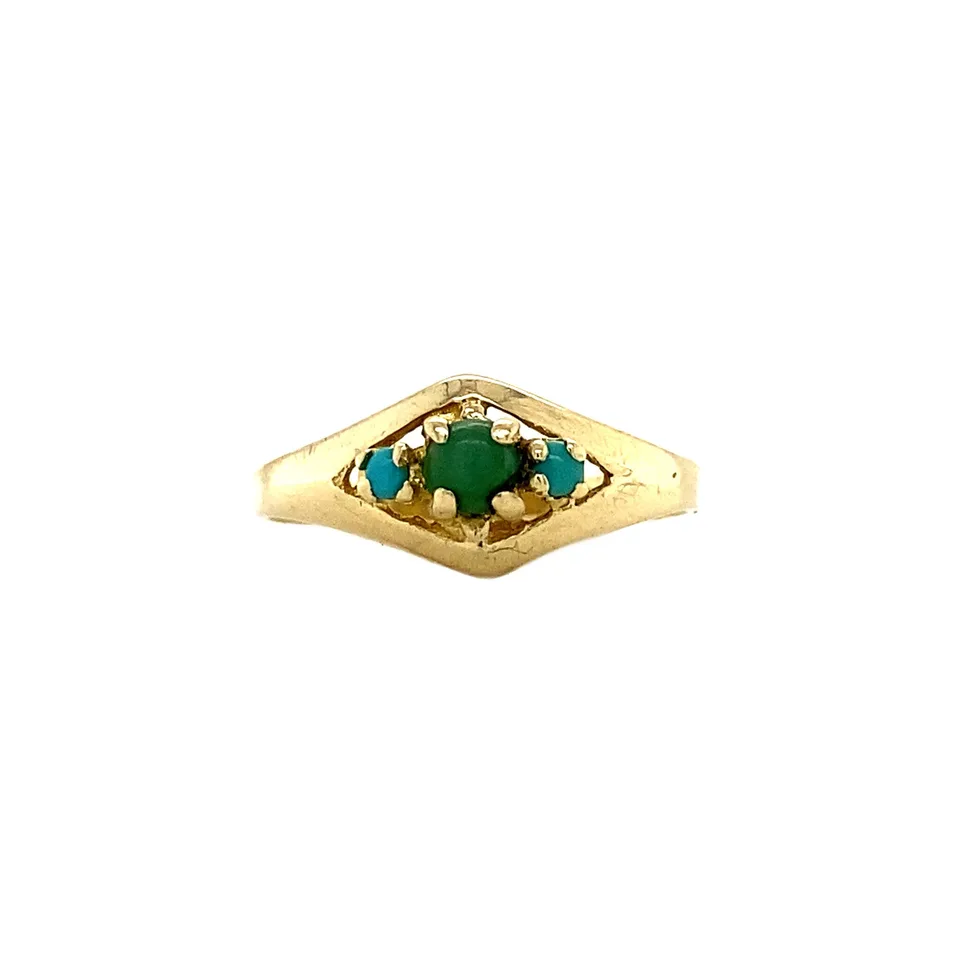 Vintage 14K Gold Ring with Turquoise