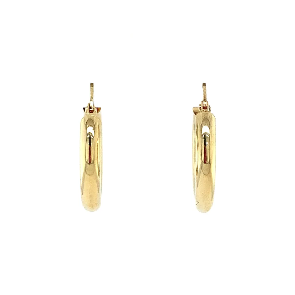 Vintage 14K Gold Smooth Hoop Earrings