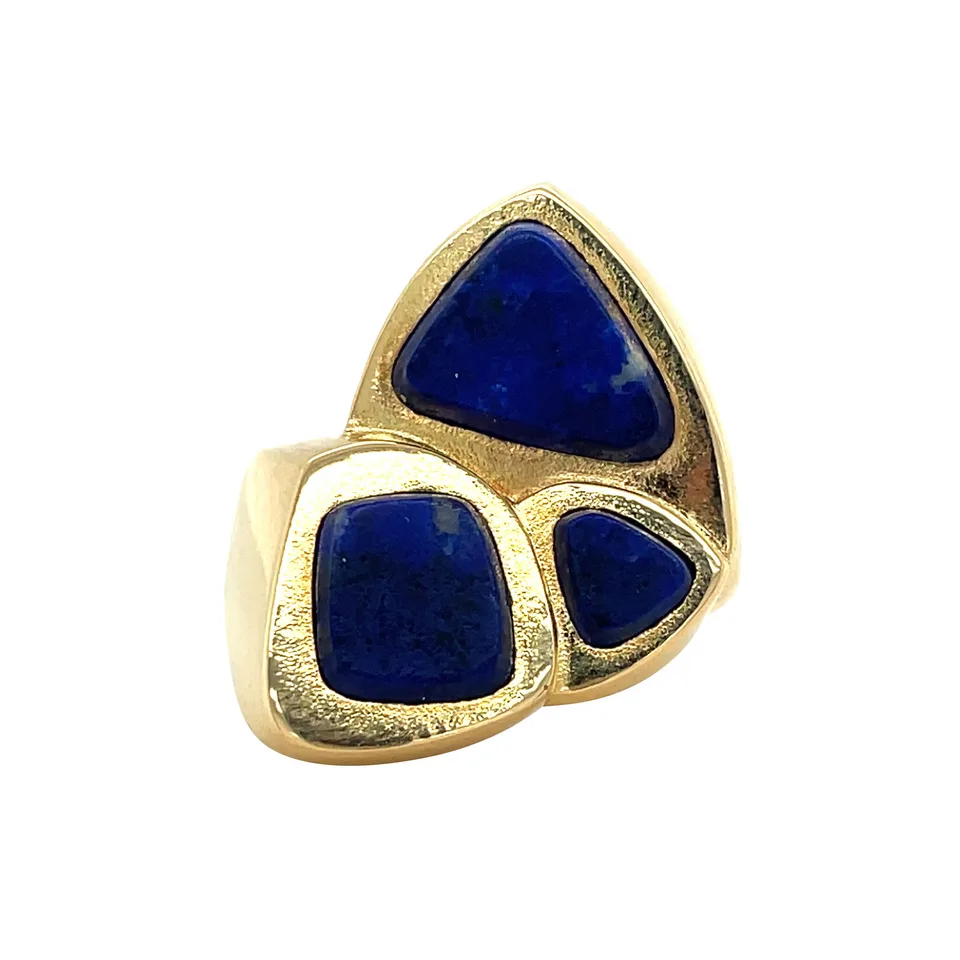 Vintage 18K Gold Ring with Lapis Lazuli