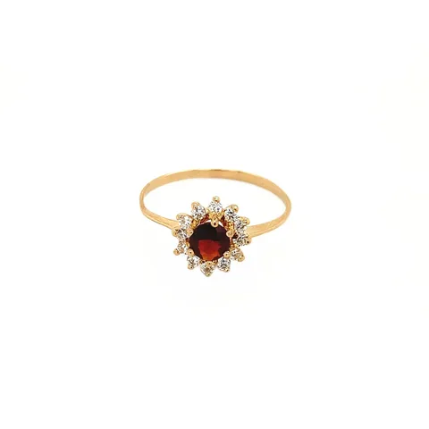 Vintage 14K Gold Cluster Ring with Cubic Zirconia
