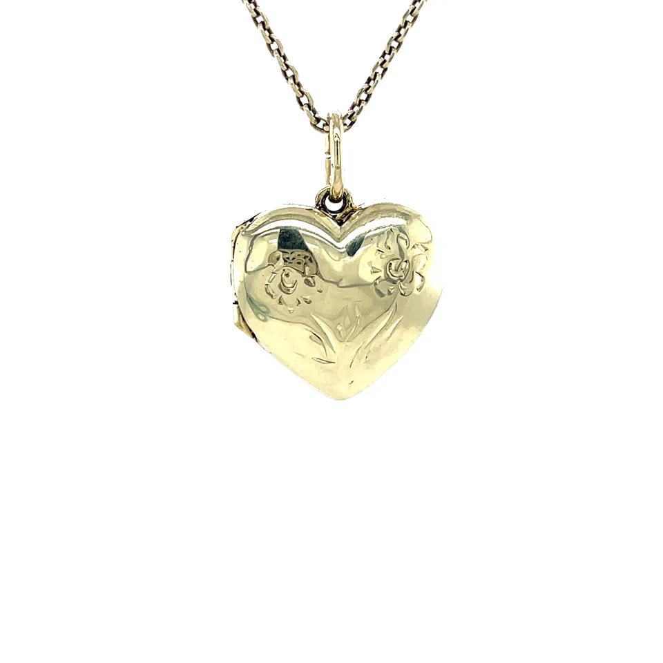 Vintage 14K Gold Heart Locket with Engraving