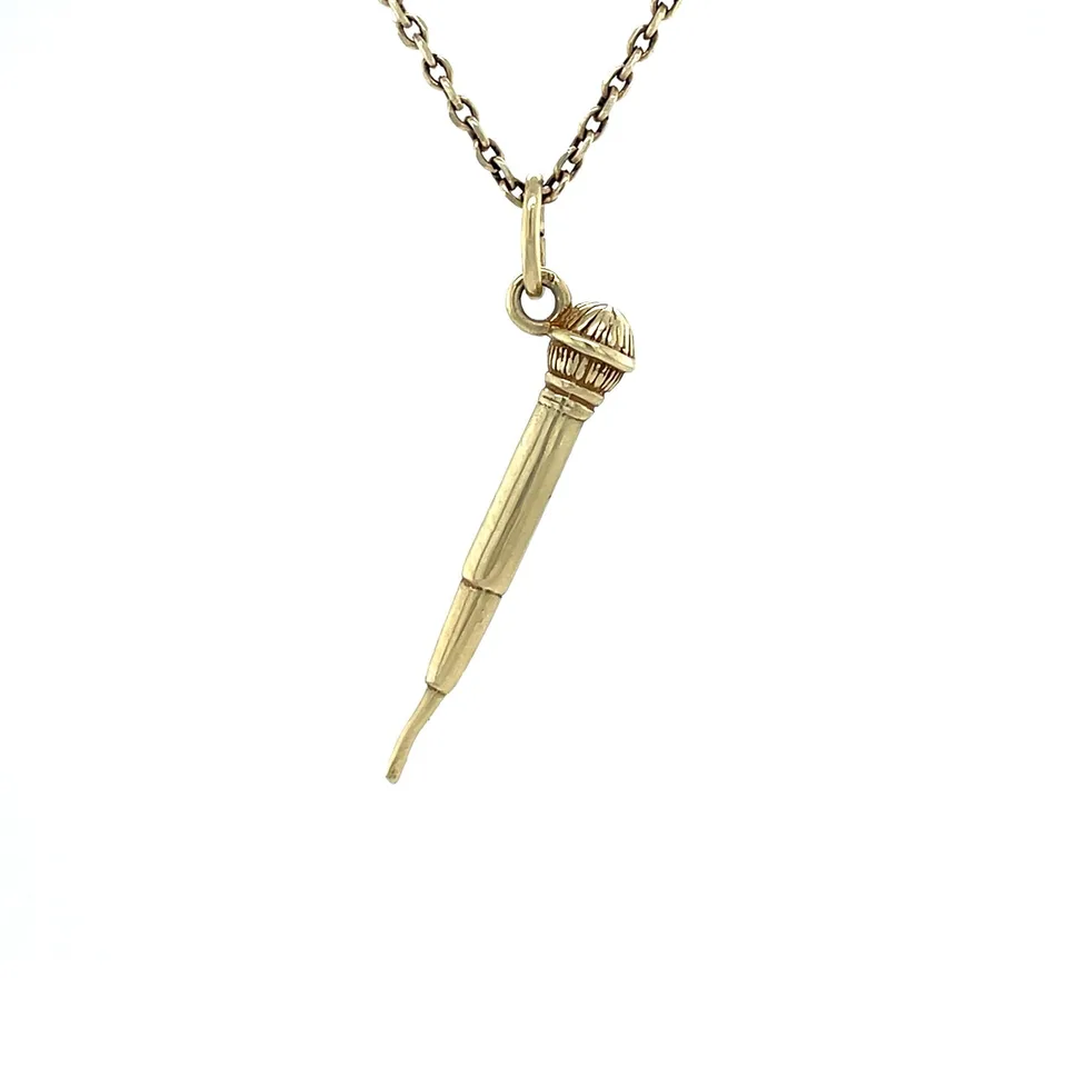 Vintage 14K Gold Microfoon Pendant