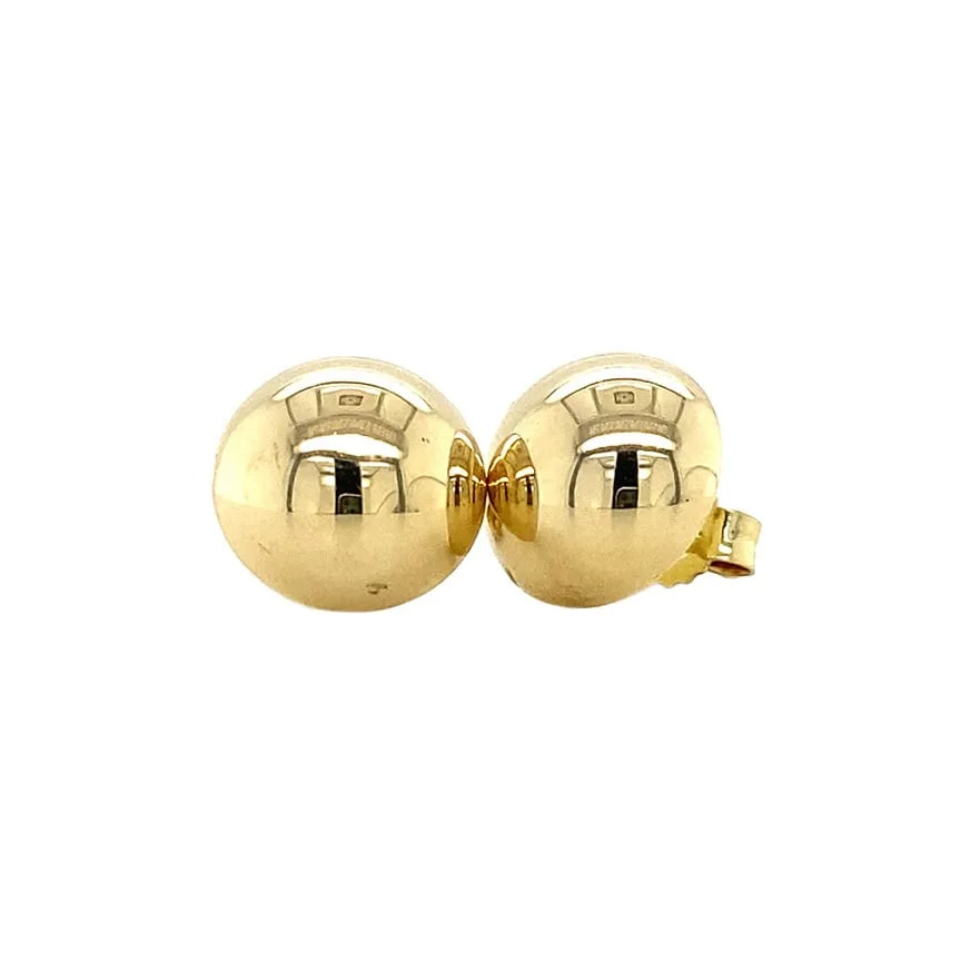 Vintage 14K Gold Smooth Stud Earrings