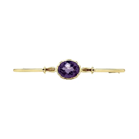 Vintage 14K Gold Brooch with Sapphire