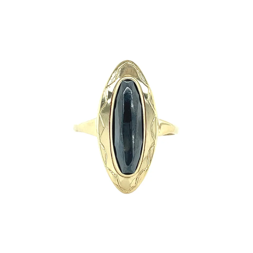 Vintage 14K Gold Ring with Hematite