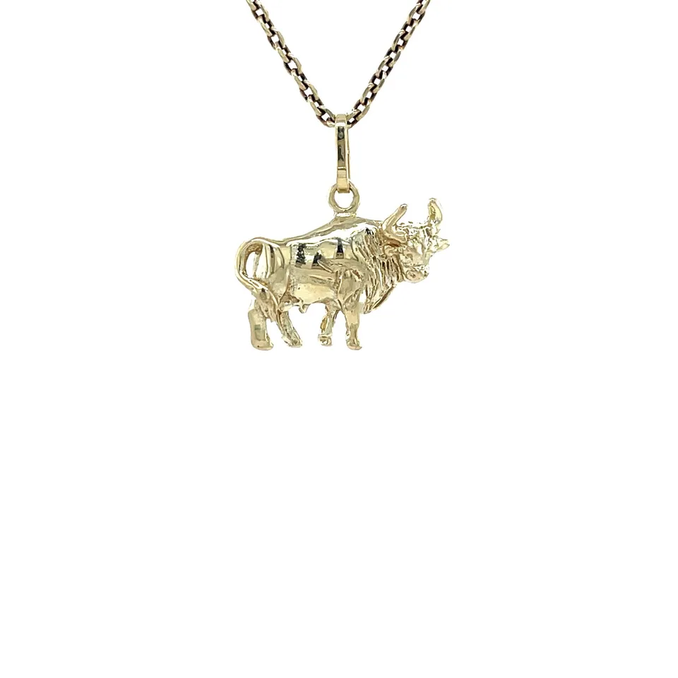 Vintage 14K Gold Stier Pendant