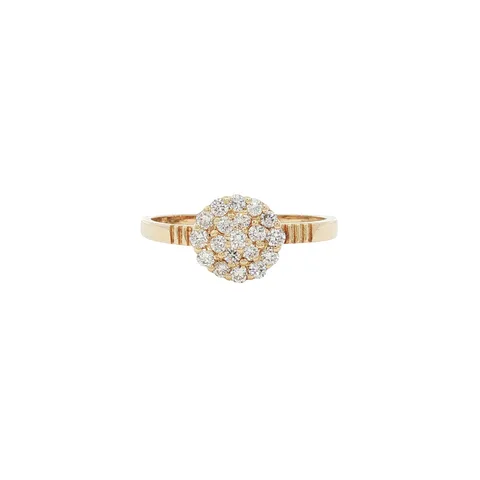 Vintage 14K Gold Cluster Ring with Diamond