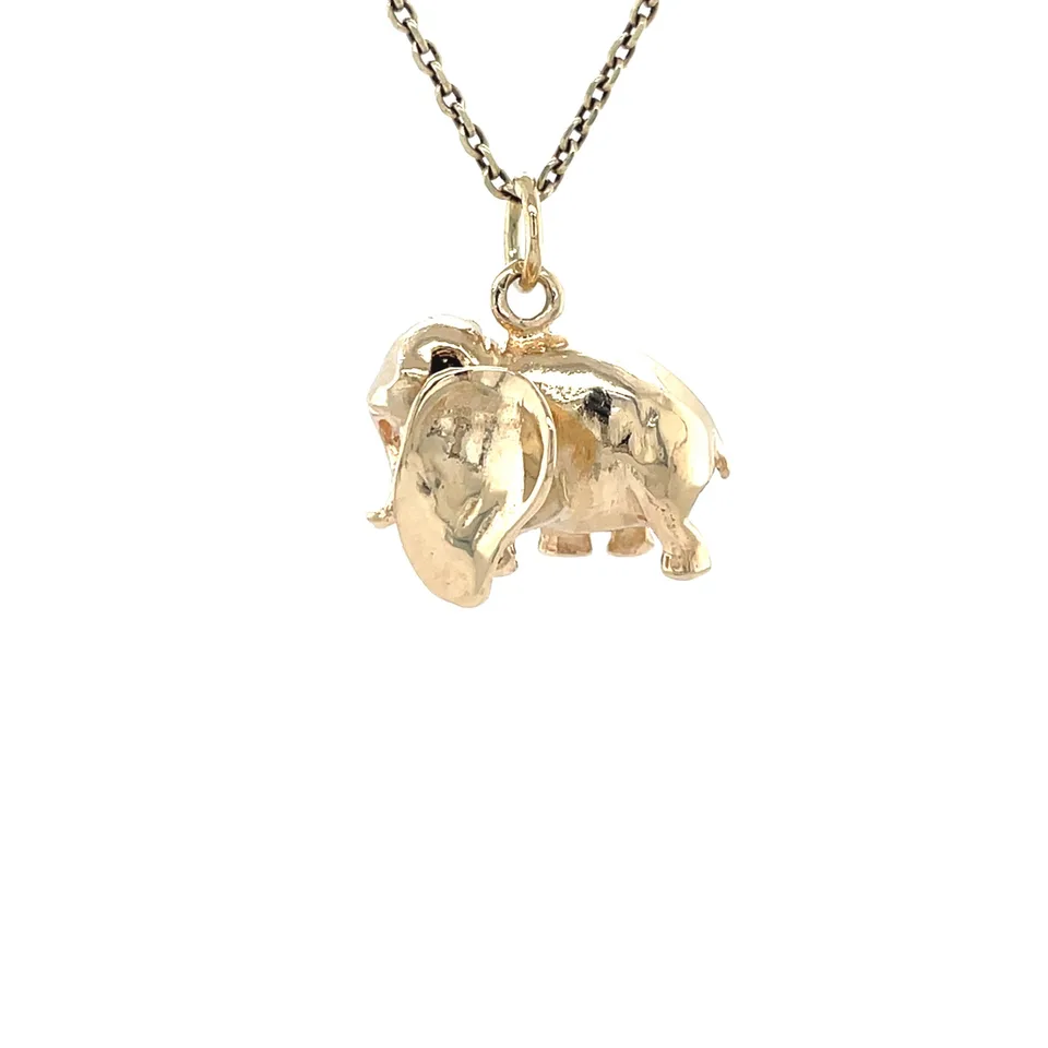 Vintage 14K Gold Elephant Pendant