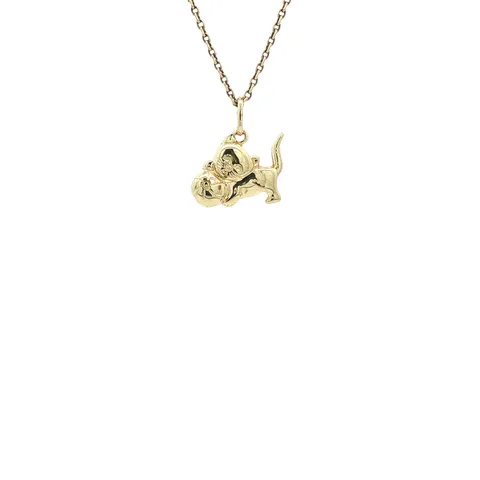 Vintage 14K Gold Playing Cat Pendant